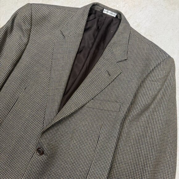 Coppley Hopsack Blazer Wool Sport Coat Check Brown "Cantoni" 42R - Picture 3 of 9